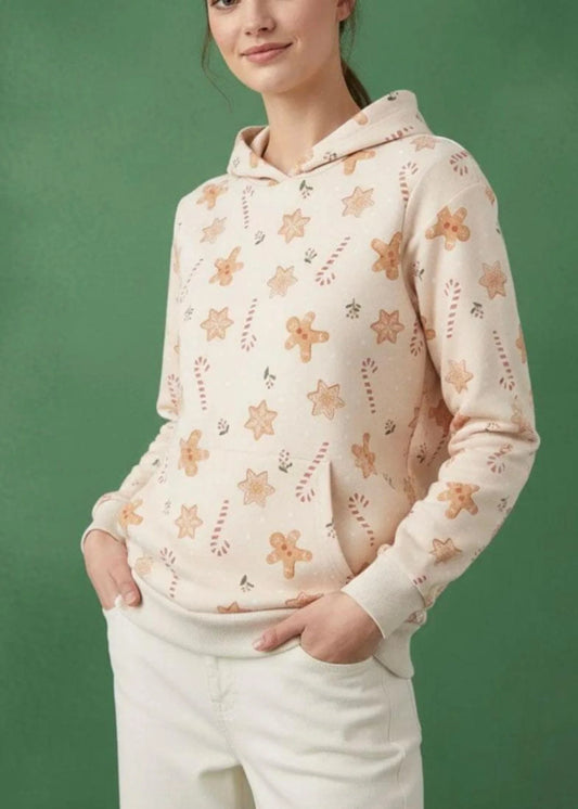 GINA-Beige Women Hoodie