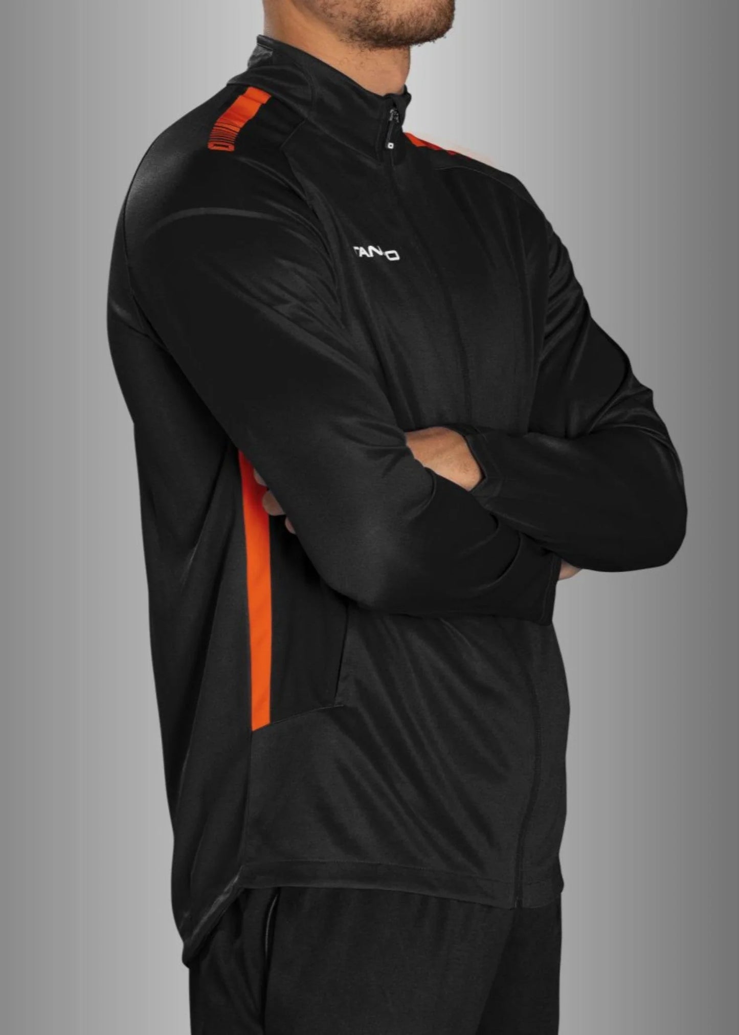 Stanno-Men Full Zipper Black Orange ST