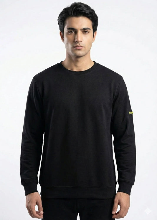 Arrow-Men Black Sweat Shirt-Swiss P