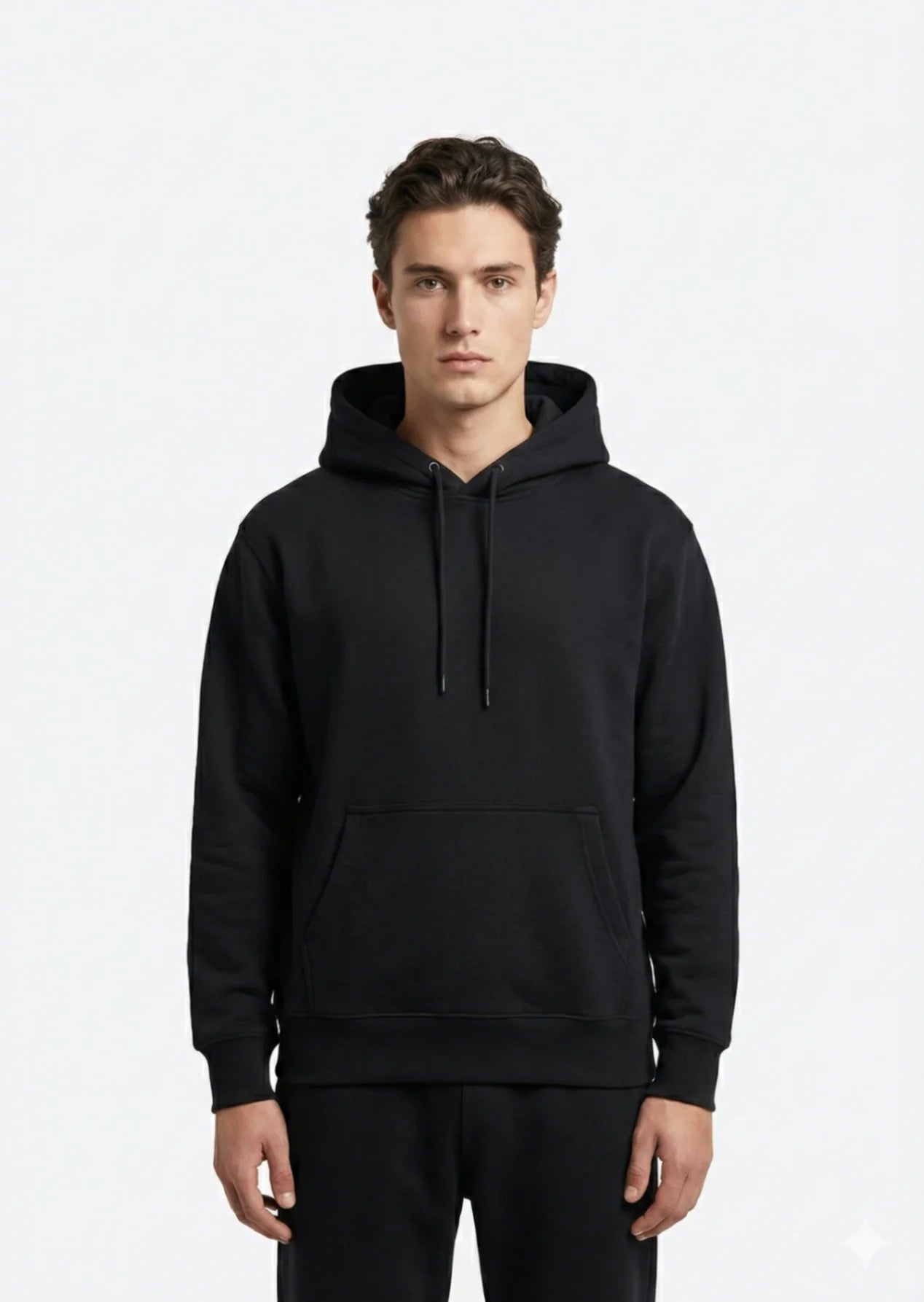 Arrow-Men Black Hoodie Plain 66-8