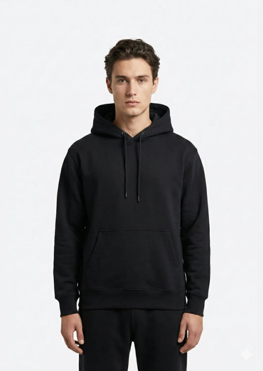 Arrow-Men Black Hoodie Plain 66-8