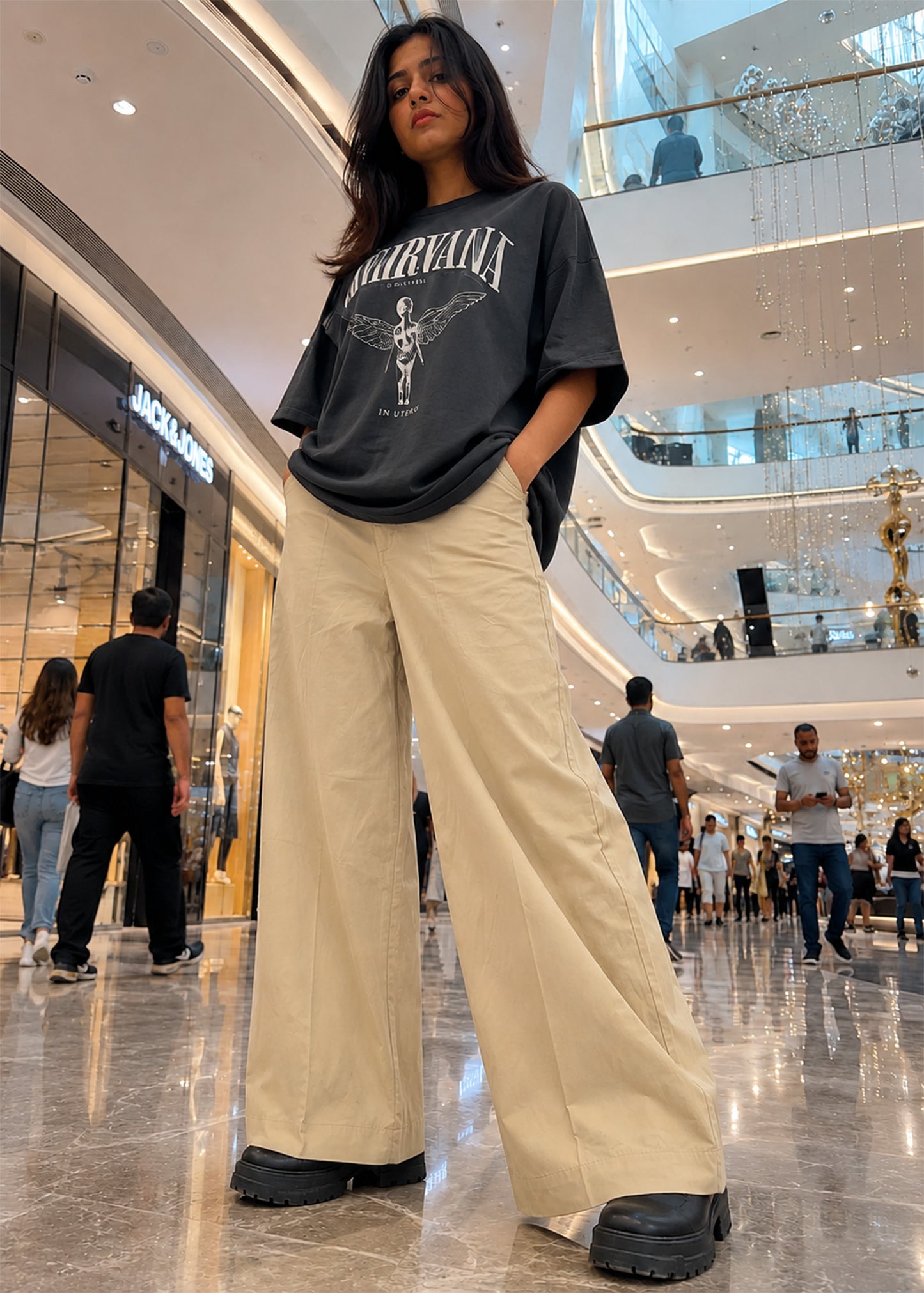 MAG-Women palazzo Wide Leg pants Skin