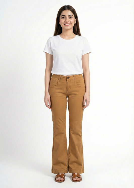 H&M-Brown Boot Cut Pant Dia 136