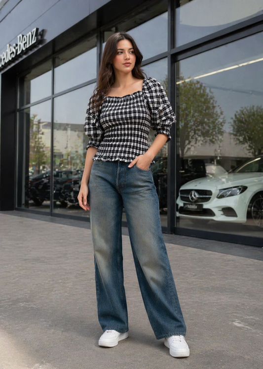 Denim & Co.-Wide Leg Jeans- US 810