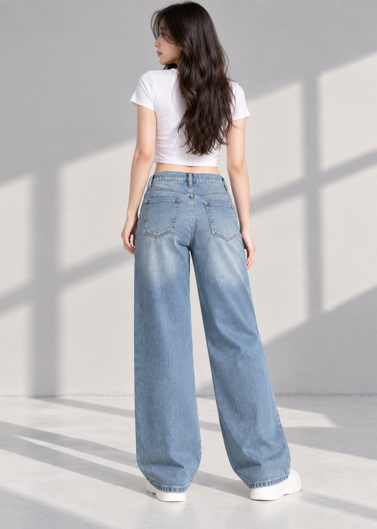 Sapphire Women Wide Leg Jeans Non Stretch Light Blue 804